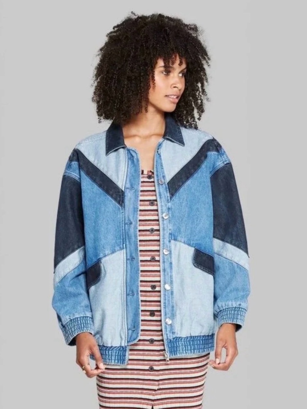 Wild Fable Women's Vintage-Inspired Multiwash Denim Jacket